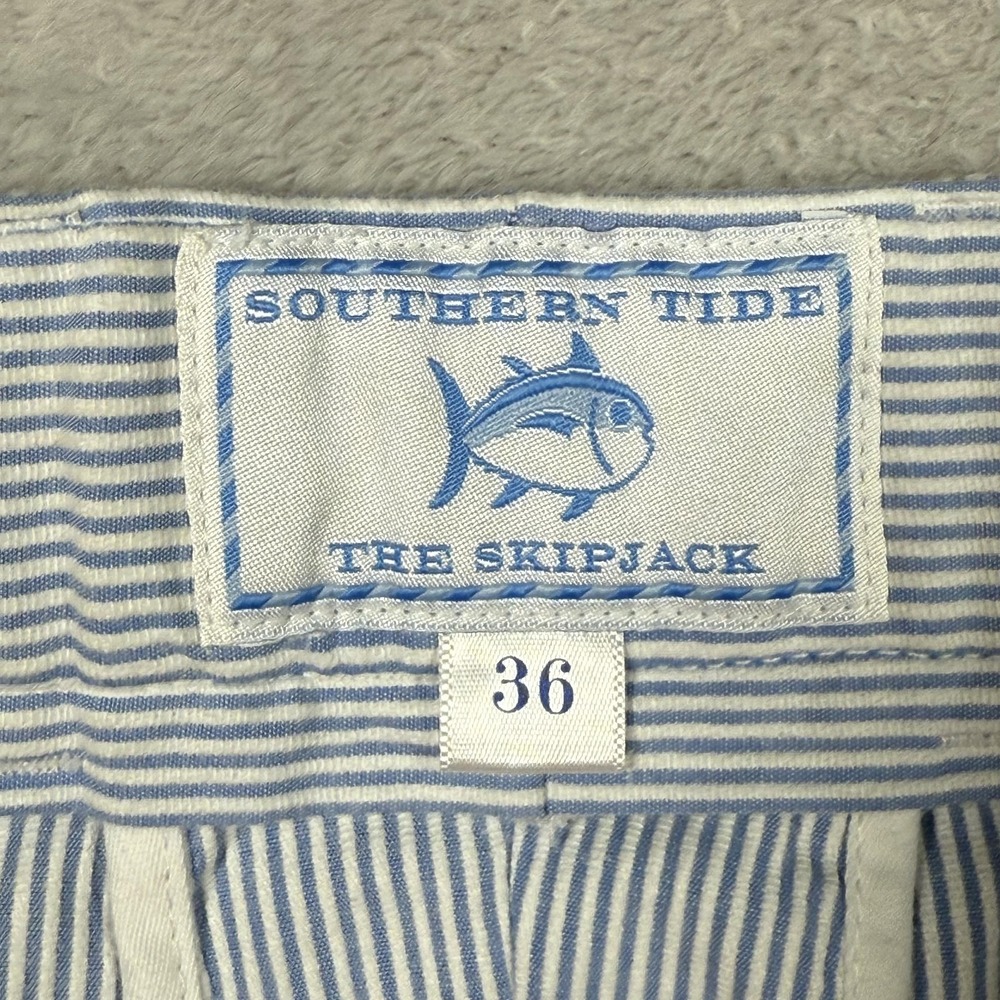 Southern Tide Skipjack Shorts Mens 36 Seersucker Striped Flat Front Preppy - Picture 6 of 11